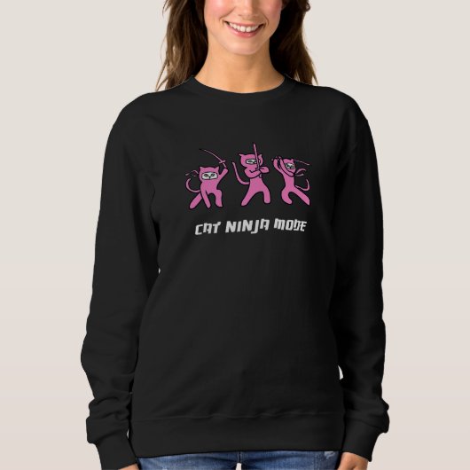 Cat Ninja Mode Sweatshirt (Vorderseite)