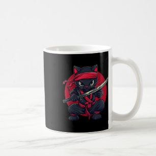 Cat Ninja Samurai Japan japanische Flagge Kawaii F Kaffeetasse