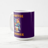 Cat No Coffee No Workee Funny Feline Morning Gesch Kaffeetasse (Vorderseite Links)