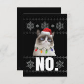 Cat No Grumpy Xmas Katzen Keine hässlichen Weihnac Dankeskarte (Vorne/Hinten)