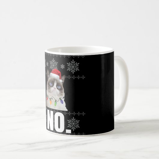 Cat No Grumpy Xmas Katzen Keine hässlichen Weihnac Kaffeetasse (VorderseiteRechts)