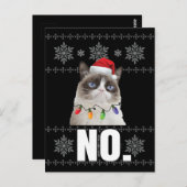 Cat No Grumpy Xmas Katzen Keine hässlichen Weihnac Postkarte (Vorne/Hinten)
