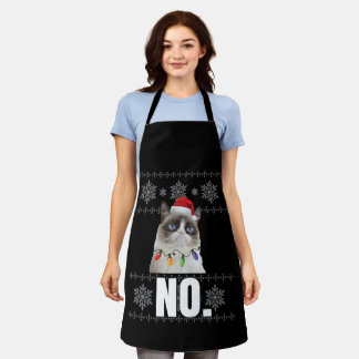 Cat No Grumpy Xmas Katzen Keine hässlichen Weihnac Schürze