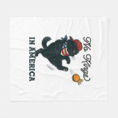 Cat No Kings In America Vintage Cats Against Fleecedecke (Vorderseite (Horizontal))