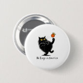 Cat No Kings In America We The People Political Button (Vorne & Hinten)