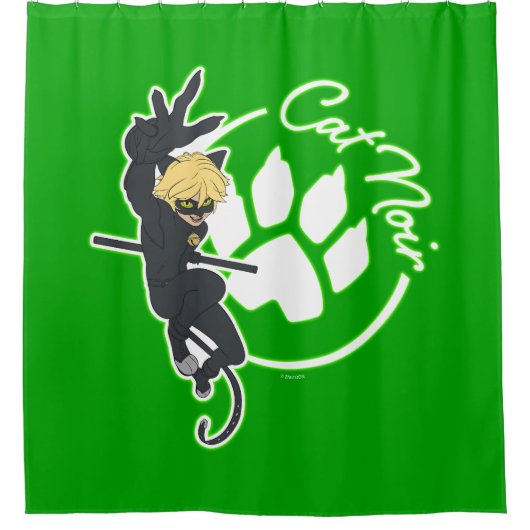 Cat Noir Abzeichen Duschvorhang (Vorderseite)