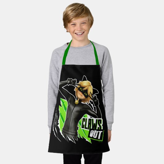 Cat Noir | Claws Out Graphic Schürze (Getragen)