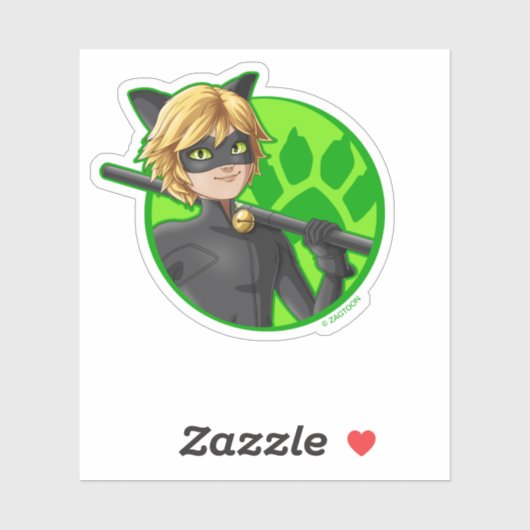 Cat Noir Green Abzeichen Aufkleber (Blatt)