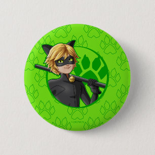 Cat Noir Green Abzeichen Button