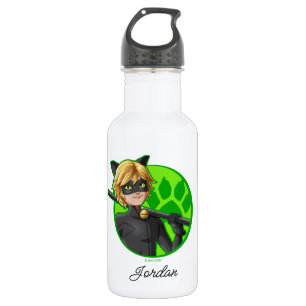 Cat Noir Green Abzeichen Edelstahlflasche