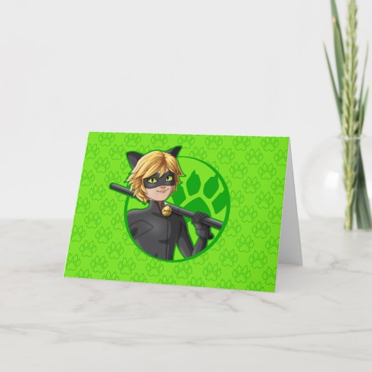 Cat Noir Green Abzeichen Karte (Vorderseite)