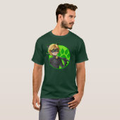 Cat Noir Green Abzeichen T-Shirt (Vorne ganz)
