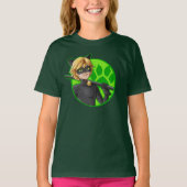 Cat Noir Green Abzeichen T-Shirt (Vorderseite)