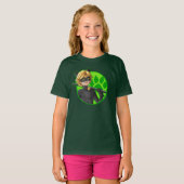 Cat Noir Green Abzeichen T-Shirt (Vorne ganz)