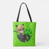 Cat Noir Green Abzeichen Tasche (Rückseite)