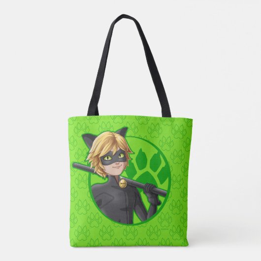 Cat Noir Green Abzeichen Tasche (Rückseite)