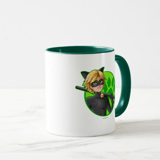 Cat Noir Green Abzeichen Tasse (VorderseiteRechts)
