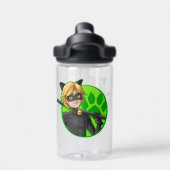 Cat Noir Green Abzeichen Trinkflasche (Rückseite)
