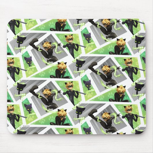 Cat Noir & Plagg Muster Mousepad (Vorne)