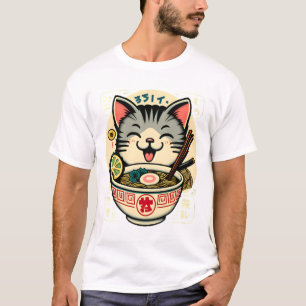 Cat Noodle Japanische Anime ga Kawaii Katze T-Shirt