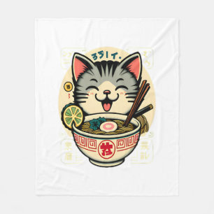Cat Noodle japanischer Anime ga Kawaii Katze Fleecedecke