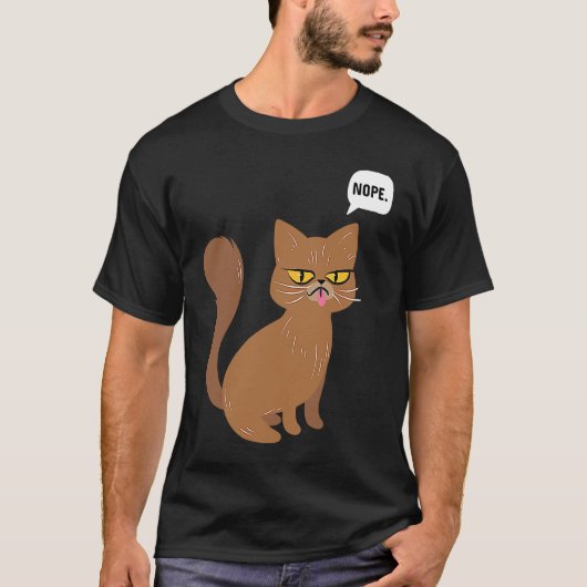 Cat Nope Statement Graphic T-Shirt (Vorderseite)