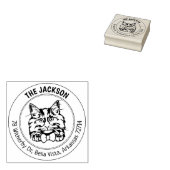 Cat Norwegische Waldfamilie Rücksendeadresse Gummistempel (Stempel)
