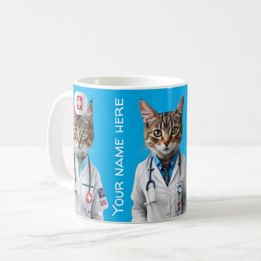 Cat Nurse Ärztliche Krankenpflege Kaffeetasse (Vorderseite Links)