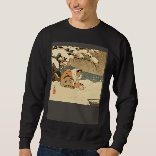 Cat Nursing Snow Sweatshirt (Vorderseite)