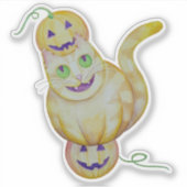 Cat-O-Lantern-Aufkleber Aufkleber (Vorderseite)