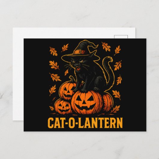 CAT-O-LANTERN POSTKARTE (Vorne/Hinten)