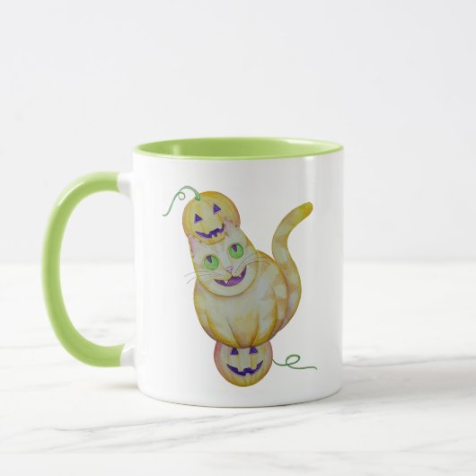 Cat-O-Lantern-Tasse Tasse (Links)