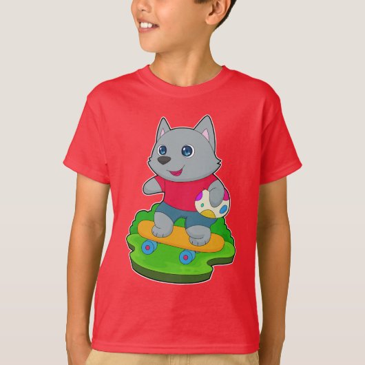 Cat Oaster Skateboard T-Shirt (Vorderseite)