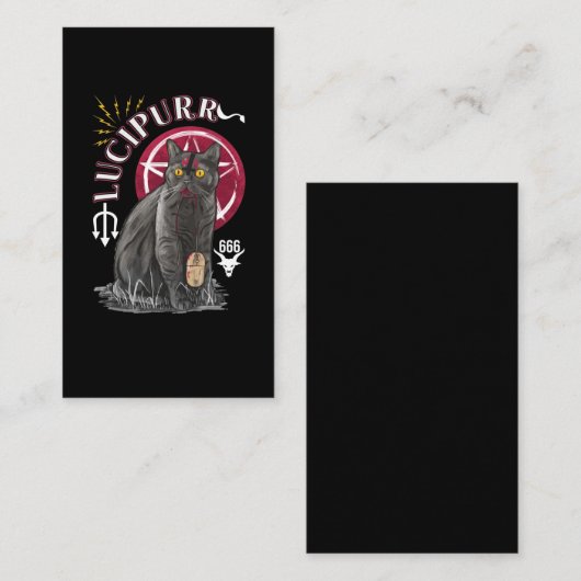Cat Occult Kitten Gothic Animal Satan Visitenkarte (Vorne/Hinten)
