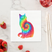 Cat Ocean Gefärbte Krawatte Rainbow Hippie Serviette (Beispiel)