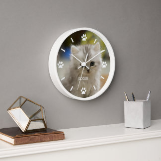 Cat oder Hund Paw Custom Pet Foto Wall Clock Uhr