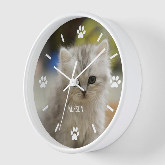 Cat oder Hund Paw Custom Pet Foto Wall Clock Uhr (Winkel)