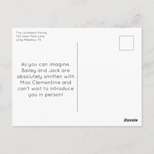 Cat oder Kitten Adoption, Einführung des neuen Hau Postkarte (Rückseite)