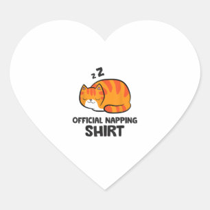 Cat Offiziell Napping Shirt Schlafkatze Pajama Herz-Aufkleber