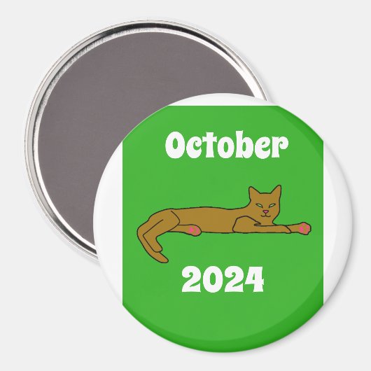Cat, Oktober 2024 Magnet (Vorderseite/Rückseite)