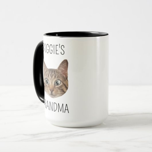 Cat Oma Cat Lovers Eigentümer Custom Cat Face Tasse (Vorderseite Links)