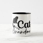 Cat Oma Kitten Pet Lover Zweifarbige Tasse (Mittel)