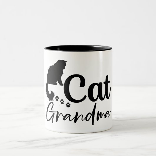 Cat Oma Kitten Pet Lover Zweifarbige Tasse (Mittel)