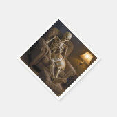 Cat On a Halloween Skeleton Serviette (Ecke)