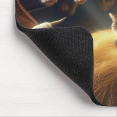 Cat On a Hay Bale Mousepad (Ecke)