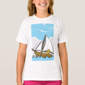Cat On A Sail Boat T-Shirt (Vorderseite)