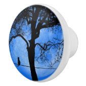 Cat on a Wire Blue Moon Keramikknauf (Rechts)