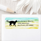 Cat on Aquarellfarbe Design Custom Address (Insitu)