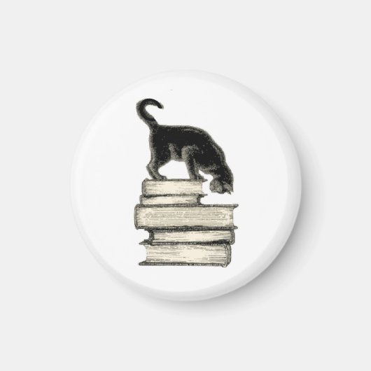 Cat on Books Magnet (Vorne)