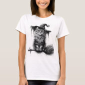 Cat on Broomstick T-Shirt (Vorderseite)